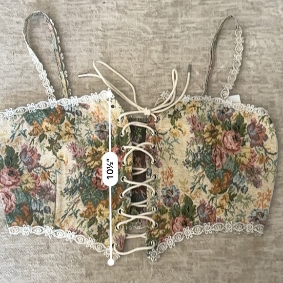 NWT CIDER Secret Garden Floral Bralette Corset Tank Top - Size Medium - Picture 6 of 6